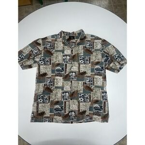 Royal Creations‎ Large Hawaiian Shirt Sea Turtles Short Sleeve Button Front